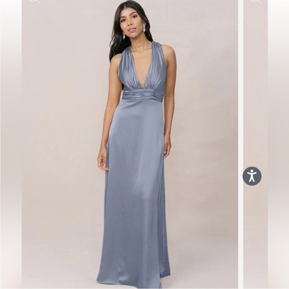 Revelry Dylan Satin Maxi Dress in French Blue 715 Size 2